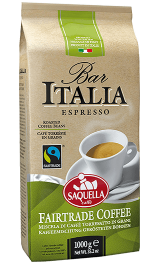 Saquella Caffe Bar Italia Fairtrade 1000g Bohnen