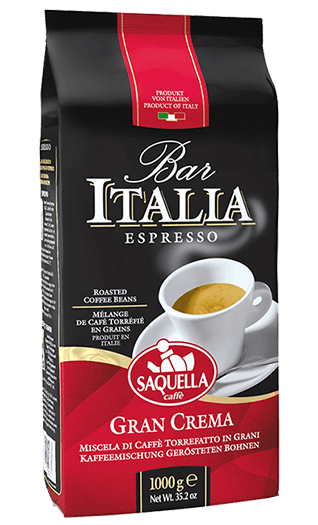 Saquella Caffe Bar Italia Gran Crema 1000g Bohnen